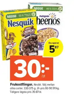 Coop Daglivs Nestlé Frukostflingor erbjuda