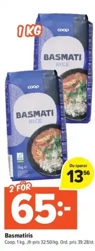 Coop Daglivs Coop Basmatiris erbjuda