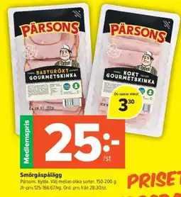 Coop Daglivs Pärsons Smörgåspålägg erbjuda