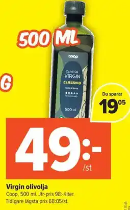Coop Daglivs Coop Virgin olivolja erbjuda