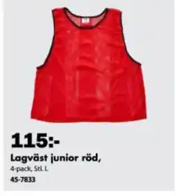 Biltema Lagväst junior röd erbjuda