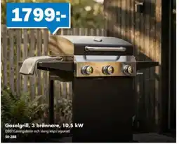 Biltema Gasolgrill, 3 brännare, 10,5 kW erbjuda