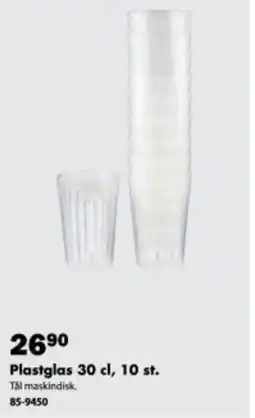 Biltema Plastglas 30 cl, 10 st. erbjuda