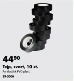 Biltema Tejp, svart, 10 st erbjuda