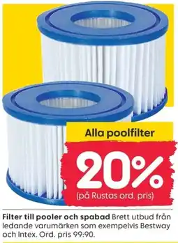 Rusta Filter till pooler och spabad erbjuda