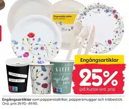 Rusta Engångsartiklar erbjuda