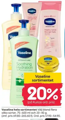 Rusta Vaseline hela sortimentet erbjuda