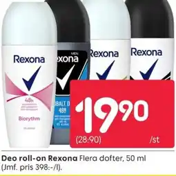 Rusta Rexona Deo roll-on erbjuda