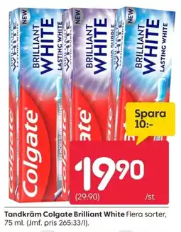 Rusta Tandkräm Colgate Brilliant White erbjuda