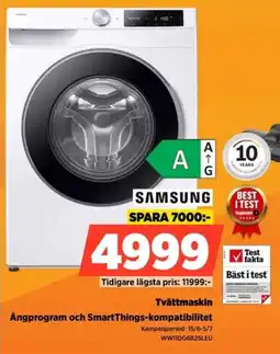 Power Samsung Tvättmaskin Ångprogram och SmartThings-kompatibilitet erbjuda