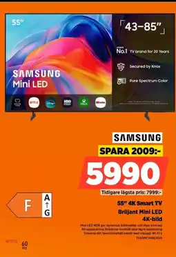 Power Samsung 55" 4K Smart TV Briljant Mini LED 4K-bild erbjuda