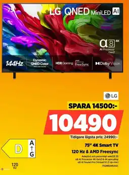 Power Lg 75" 4K Smart TV 120 Hz & AMD Freesync erbjuda