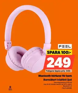 Power Feel Bluetooth-hörlurar för barn Barnsäkert trådlöst ljud erbjuda