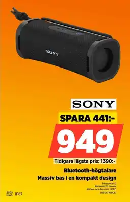 Power Sony Bluetooth-högtalare Massiv bas i en kompakt design erbjuda