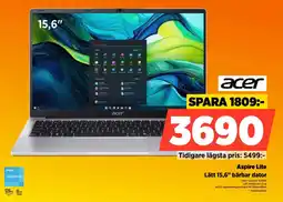 Power Acer Aspire Lite Lätt 15,6" bärbar dator erbjuda