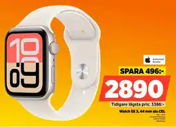 Power Authorized Reseller Watch SE 3, 44 mm alu CEL erbjuda