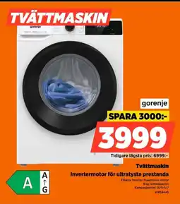 Power Gorenje Tvättmaskin Invertermotor för ultratysta prestanda erbjuda