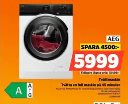 Power Aeg Tvättmaskin Tvätta en full maskin på 45 minuter erbjuda