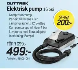 thansen OUTTREK Elektrisk pump 16 psi erbjuda