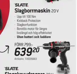thansen Slagborrmaskin 20 V erbjuda