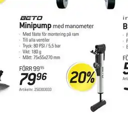 thansen BETO Minipump med manometer erbjuda