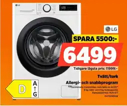 Power Lg Tvätt/tork Allergi- och snabbprogram erbjuda