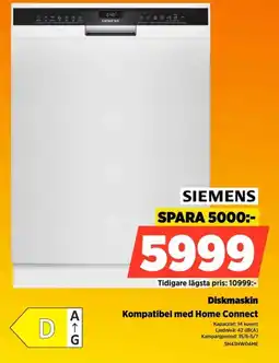 Power Siemens Diskmaskin Kompatibel med Home Connect erbjuda