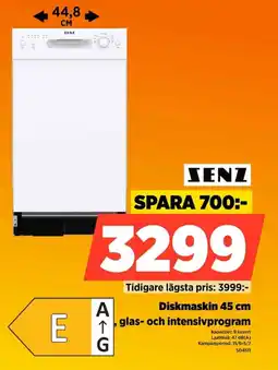 Power Senz Diskmaskin 45 cm , glas- och intensivprogram erbjuda