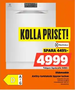 Power Electrolux Diskmaskin AirDry-torkteknik öppnar luckan erbjuda