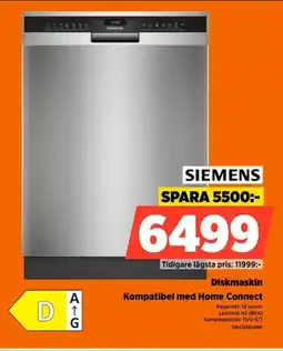 Power Siemens Diskmaskin Kompatibel med Home Connect erbjuda