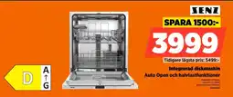 Power Senz Integrerad diskmaskin Auto Open och halvlastfunktioner erbjuda