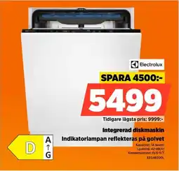 Power Electrolux Integrerad diskmaskin Indikatorlampan reflekteras på golvet erbjuda