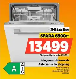 Power Miele Integrerad diskmaskin Automatisk lucköppning erbjuda