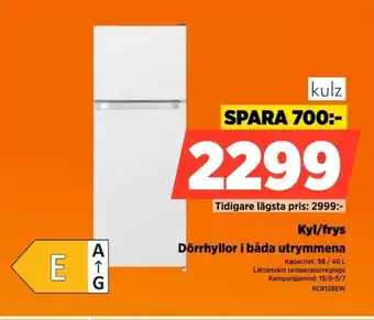 Power Kulz Kyl/frys Dörrhyllor i båda utrymmena erbjuda