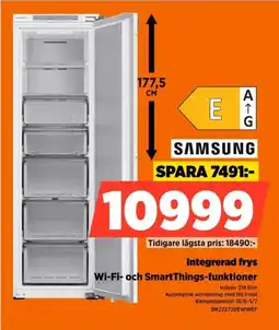 Power Samsung Integrerad frys Wi-Fi- och SmartThings-funktioner erbjuda