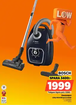 Power Bosch Dammsugare Lång räckvidd på 12 meter erbjuda