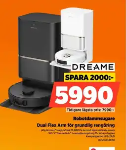 Power Dreame Robotdammsugare Dual Flex Arm för grundlig rengöring erbjuda