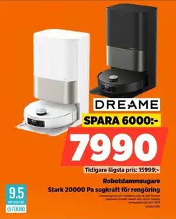Power Dreame Robotdammsugare Stark 20000 Pa sugkraft för rengöring erbjuda