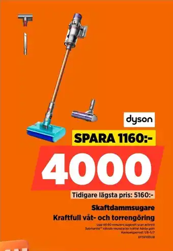Power Dyson Skaftdammsugare Kraftfull våt- och torrengöring erbjuda