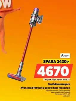 Power Dyson Skaftdammsugare Avancerad filtrering genom hela maskinen erbjuda