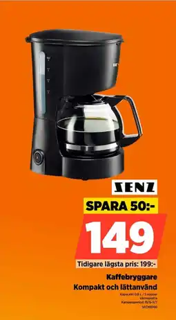 Power Senz Kaffebryggare Kompakt och lättanvänd erbjuda