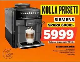 Power Siemens Espressomaskin erbjuda