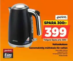 Power Point Vattenkokare Genomskinlig måttskala för vatten erbjuda