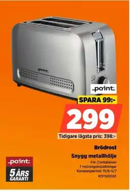 Power Point Brödrost Snygg metallhölje erbjuda
