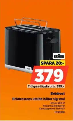 Power Braun Brödrost Brödrostens utsida håller sig sval erbjuda