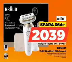 Power Braun Epilator Fullt flexibelt 3D-huvud erbjuda