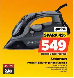 Power Point Ångstrykjärn Praktisk självrengöringsfunktion erbjuda
