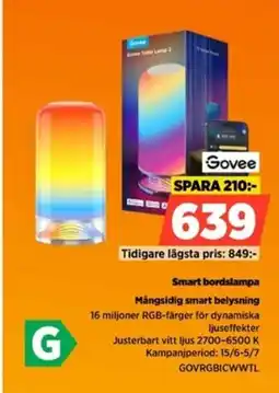 Power Govee Smart bordslampa Mångsidig smart belysning erbjuda