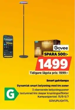 Power Govee Smart golvlampa Dynamisk smart belysning med tre zoner erbjuda