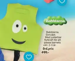 Leklust Babblarna Simväst erbjuda